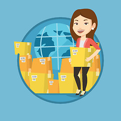 Image showing Business worker of international delivery service.