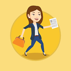 Image showing Happy business woman running vector illustration.