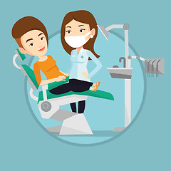 Image showing Patient and doctor at dentist office.