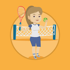 Image showing Female tennis player vector illustration.