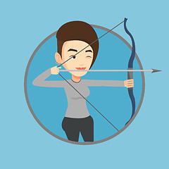 Image showing Archer training with the bow vector illustration.