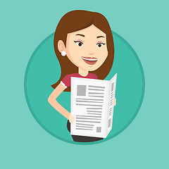 Image showing Woman reading newspaper vector illustration.