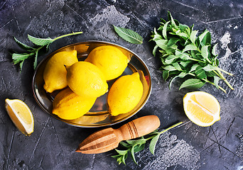 Image showing lemons with mint