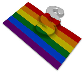 Image showing paragraph symbol and rainbow flag - 3d rendering