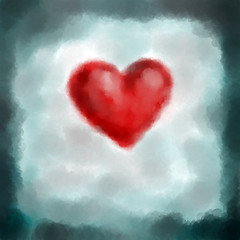 Image showing digital painted heart