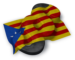 Image showing flag of catalonia and paragraph symbol - 3d illustration