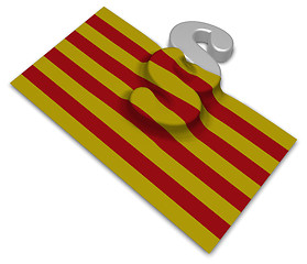 Image showing flag of catalonia and paragraph symbol - 3d illustration