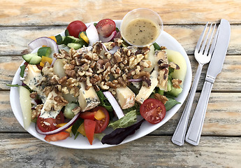 Image showing Stilton Pear and Walnut Salad