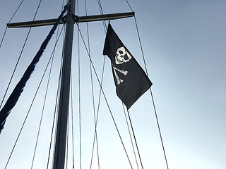 Image showing Pirate Skull and Crossbones Jolly Roger Flag