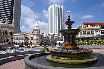 Image showing Fountain and buildings