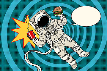 Image showing Pop art astronaut street food