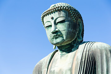 Image showing Buddha in Kamakura with sunny blue sky