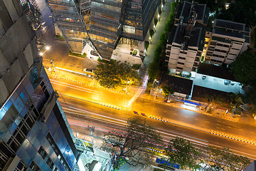 Image showing City at night from top