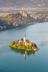 Image showing Panoramic view of Lake Bled, Slovenia