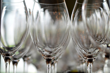 Image showing Glass glasses for wine standing on the table