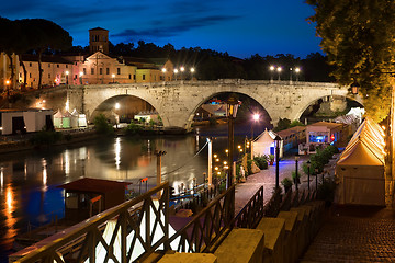 Image showing Bridge Cestio in night