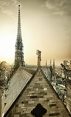 Image showing Notre Dame aerial view