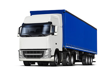 Image showing curtainsider semitrailer with canvas top