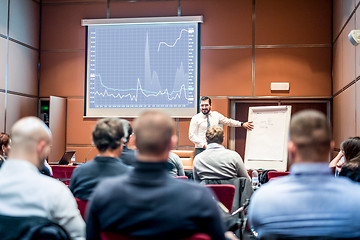 Image showing Speaker Giving a Talk at Business Meeting.