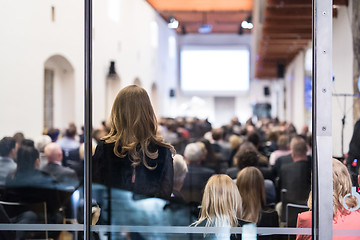 Image showing Audience in the lecture hall at business meeting.