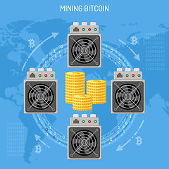 Image showing Mining crypto currency bitcoin concept