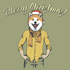 Image showing Dog Christmas vector illustration