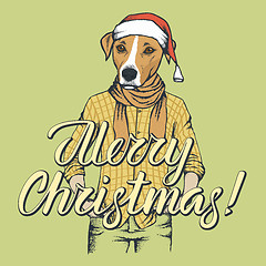 Image showing Dog Christmas vector illustration