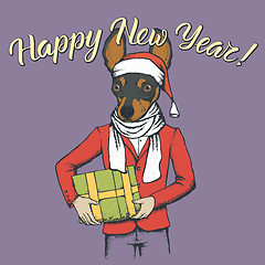 Image showing Dog Christmas vector illustration