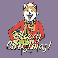 Image showing Dog Christmas vector illustration