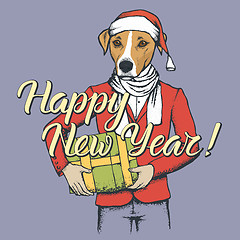 Image showing Dog Christmas vector illustration