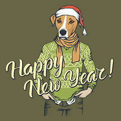 Image showing Dog Christmas vector illustration