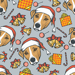 Image showing Year of the dog vector seamless pattern