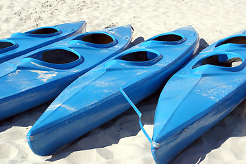 Image showing Blue boats
