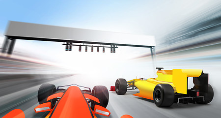 Image showing 3D illustration of formula one cars