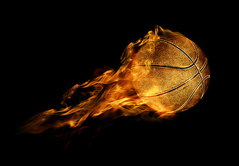 Image showing fiery basketball ball