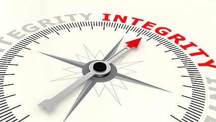 Image showing Compass with arrow pointing to the word integrity
