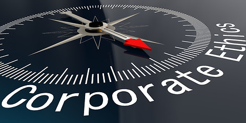 Image showing Compass with corporate ethics word