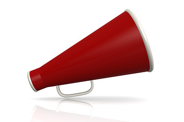 Image showing Red megaphone isolated on white