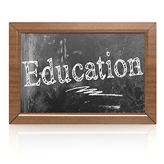 Image showing Education text written on blackboard