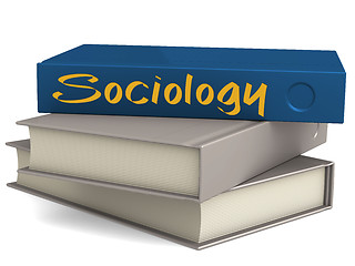 Image showing Hard cover blue books with Sociology word