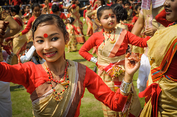 Image showing Dances at Bihu festival in Assam