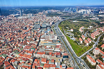 Image showing Istanbul, Turkey - 3 April, 2017: Arial view Levent Business District.