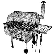 Image showing BBQ grill. 3d illustration