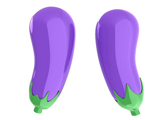 Image showing Fresh Eggplant vegetable isolated icon. Eggplant for farm market