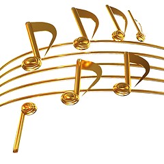 Image showing music notes  background. 3D illustration