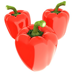 Image showing Red bulgarian pepper. 3d illustration