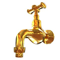 Image showing Gold water tap. 3d illustration