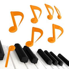 Image showing music notes  background. 3D illustration