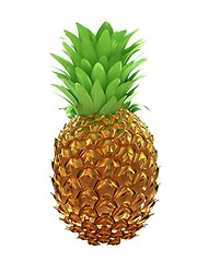 Image showing Pineapple in gold isolated on white background. 3d illustration