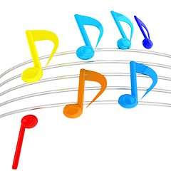 Image showing music notes  background. 3D illustration